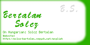 bertalan solcz business card